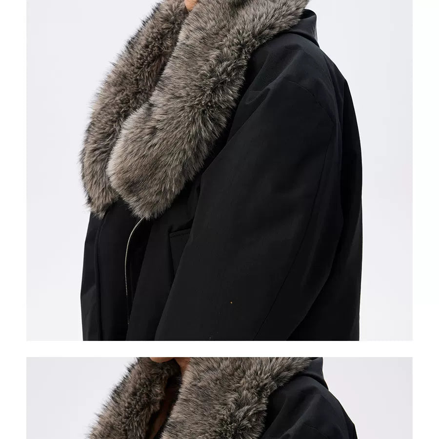 Waterproof Detachable Fox Fur Padded Coat