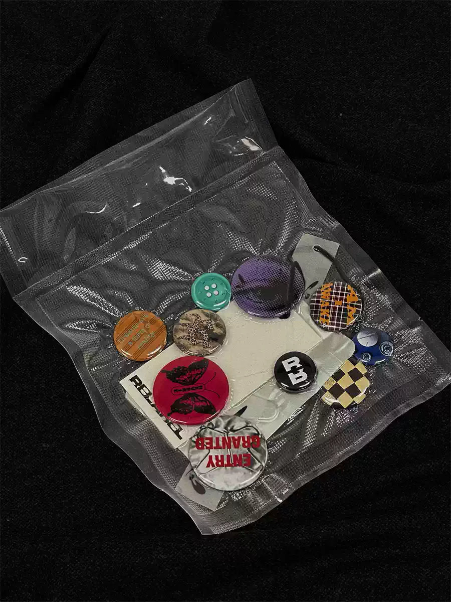 Set of Metal Status Label Badges