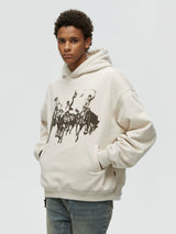 Vintage Print Men's Thick Hoodies