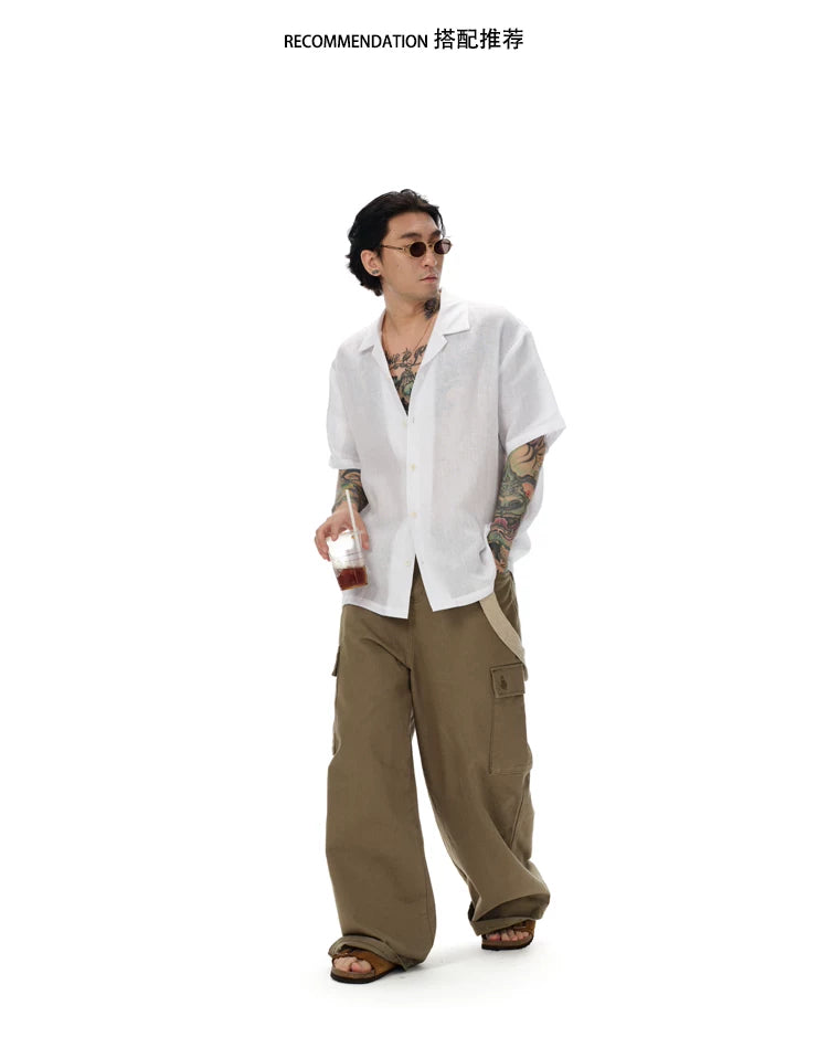 Elegant French Linen Cuban Collar Shirt