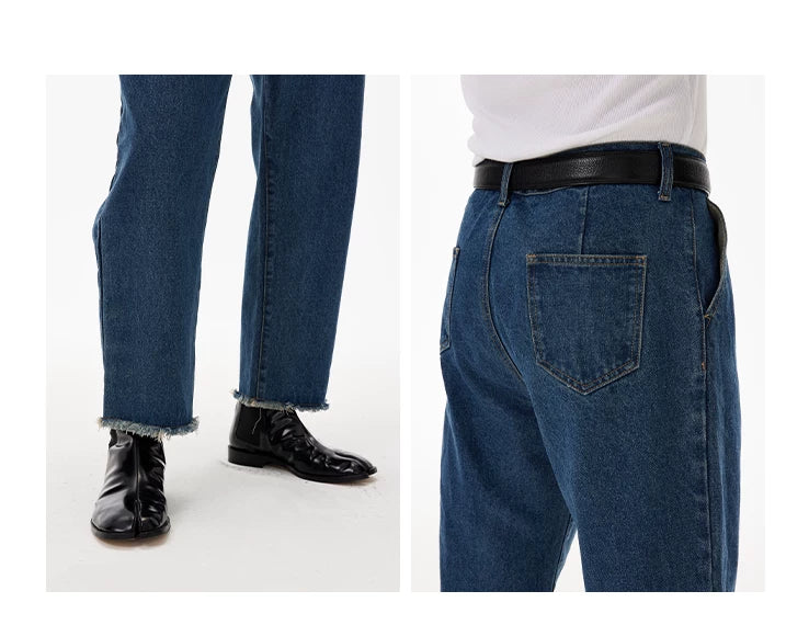Vintage Distressed Fringed Cropped Skinny Jeans