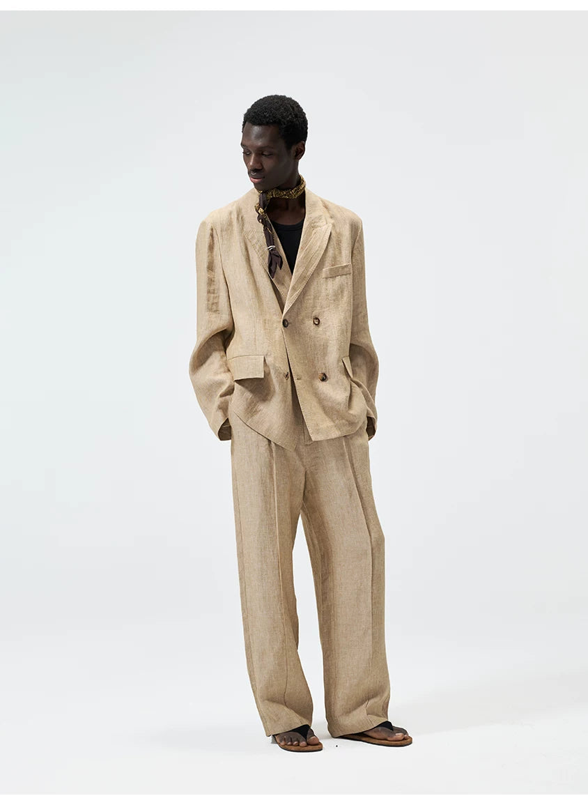 Hemp Linen Notch Lapel Blazer