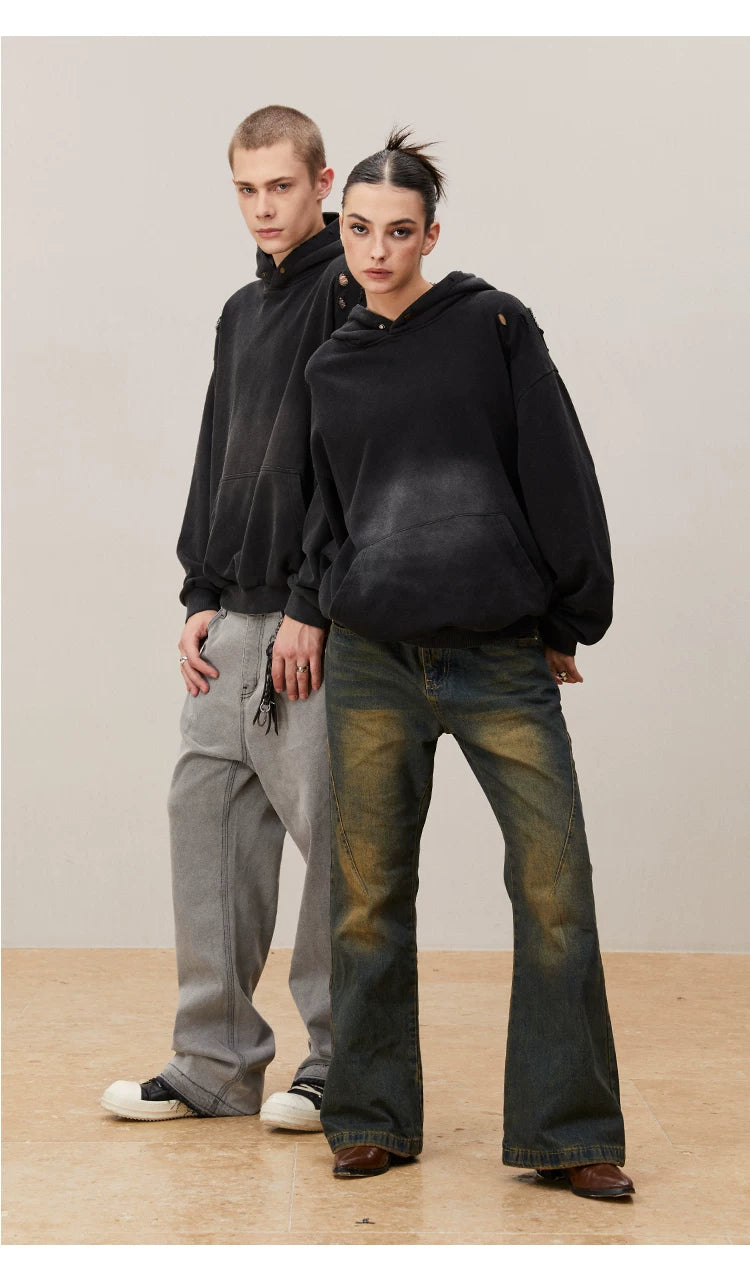 Cleanfit Washed Yellow Slim Flared Jeans