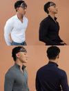 Men's Slim Zip Mock Neck Tee