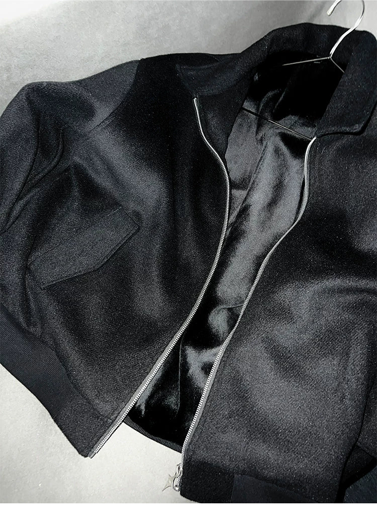Men's Double Zipper Wool Jacket
