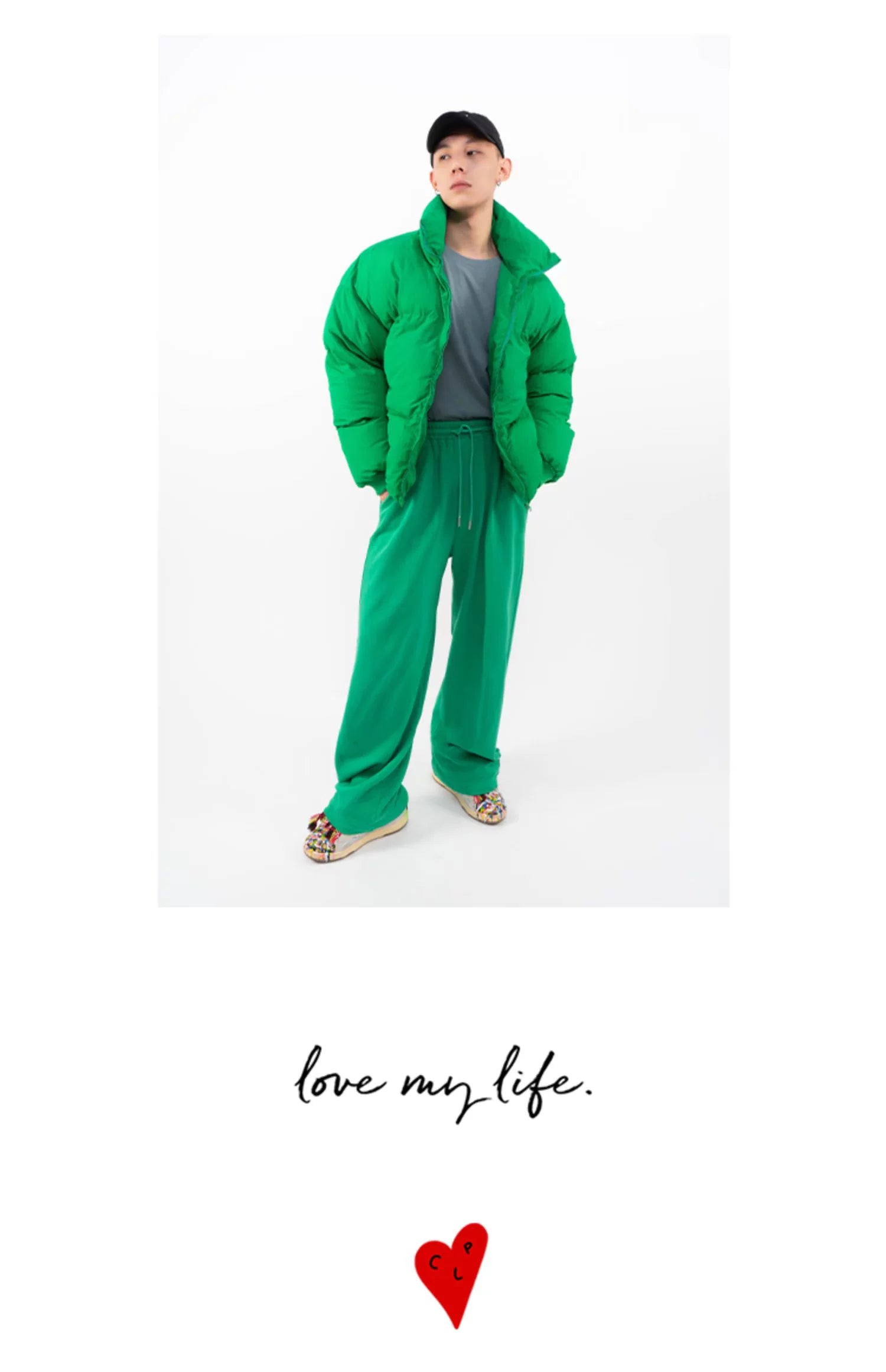 Men's Oversized Green Puffer Jacket