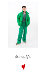 Men's Oversized Green Puffer Jacket