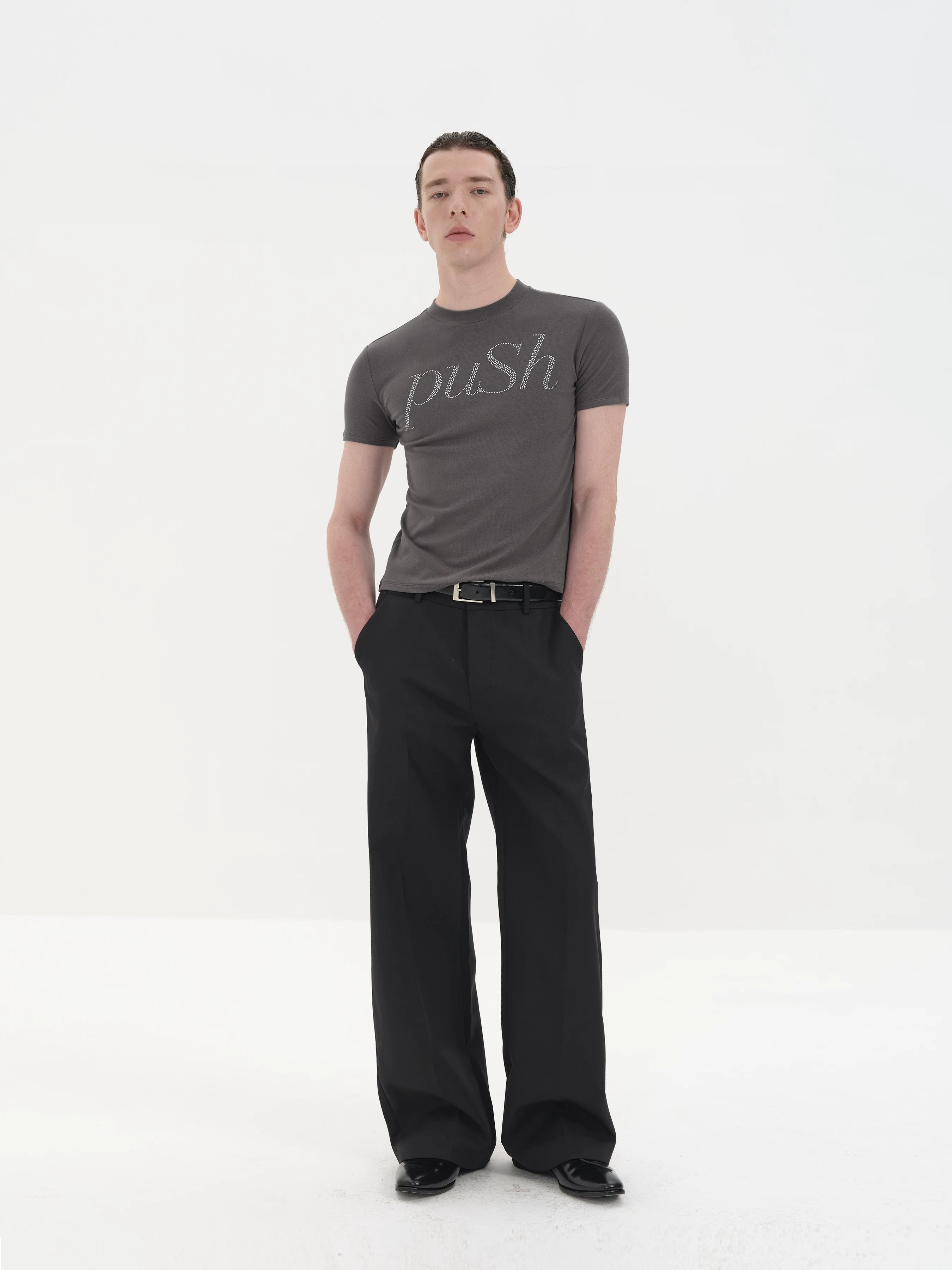 Slim Fit Rhinestone Short Sleeve Tee
