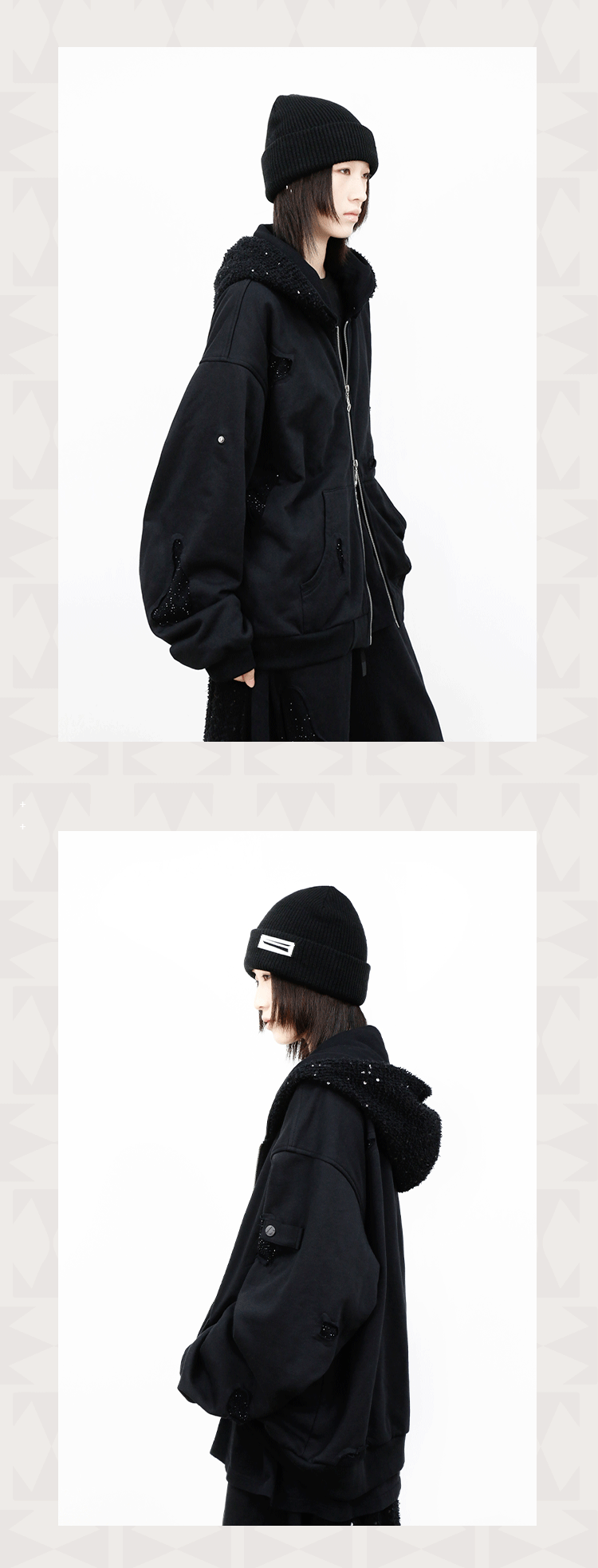 Thick Beanie With Hand-sewn Metal Plaque