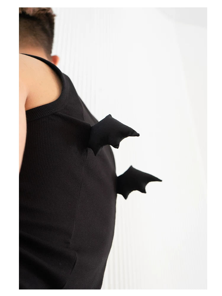 Y2K Black Devil Wings Slim Tank