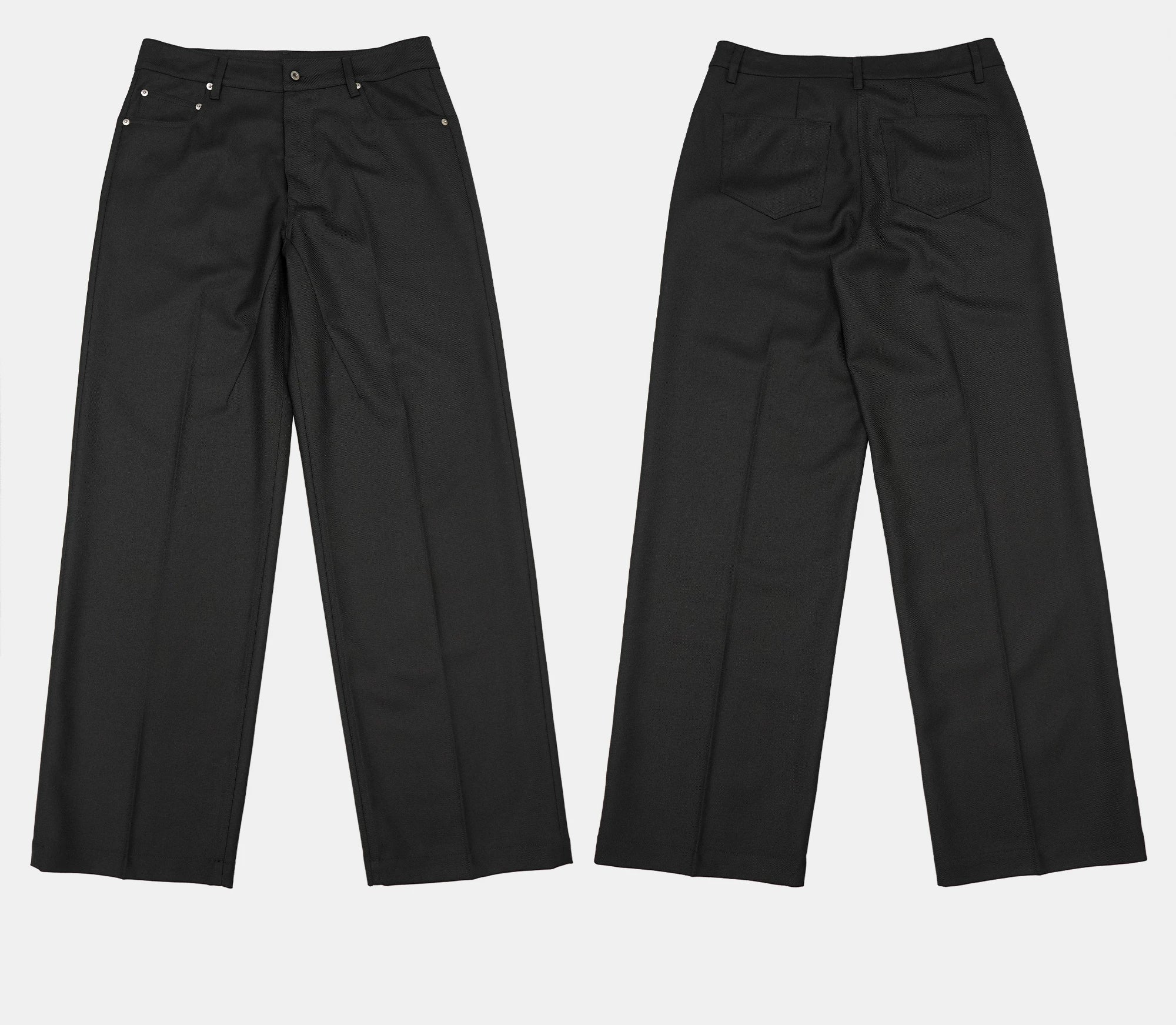 Wide Leg Wrinkle-free Wool Trousers
