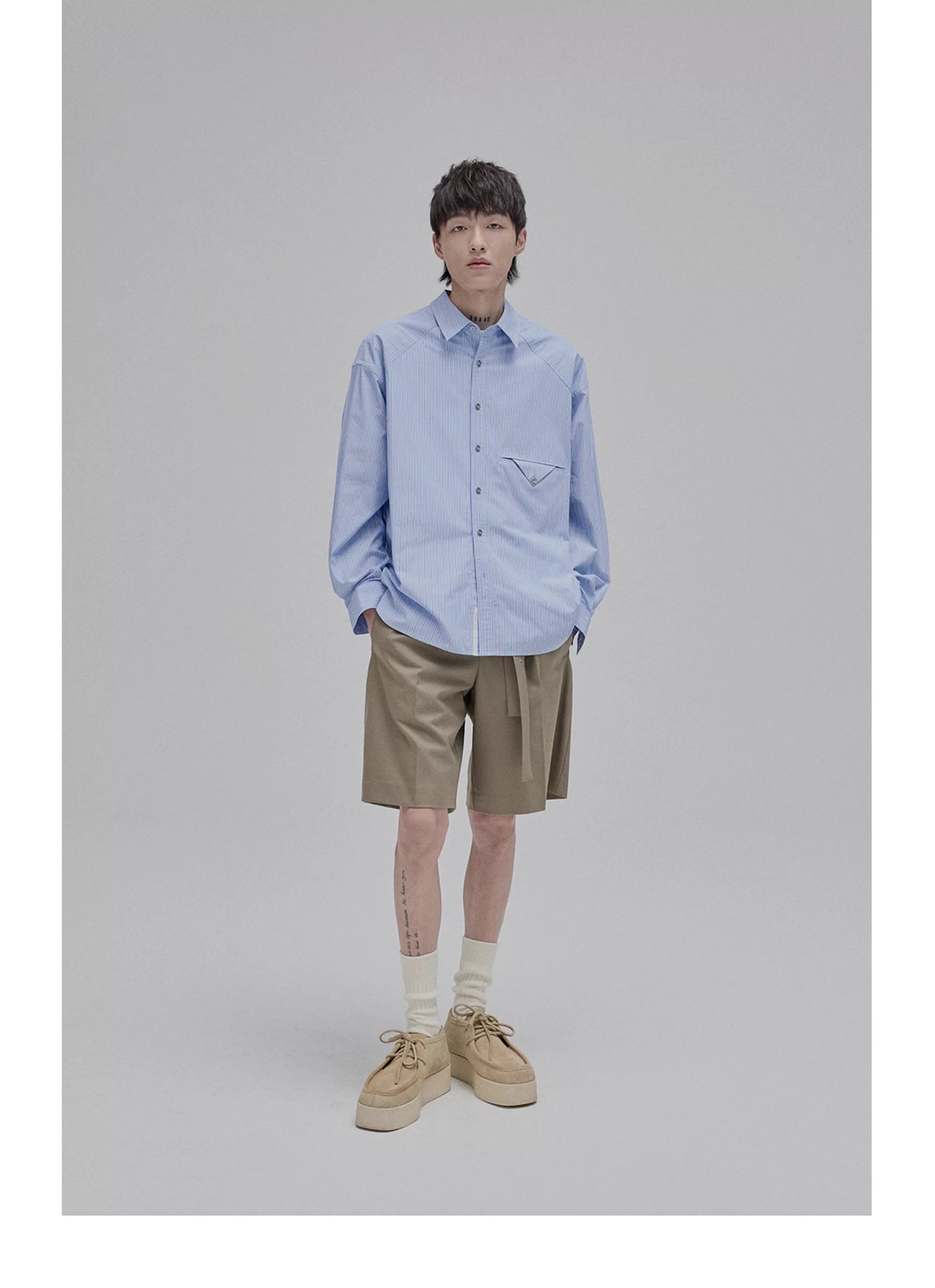 Draped Drawstring Wide Shorts
