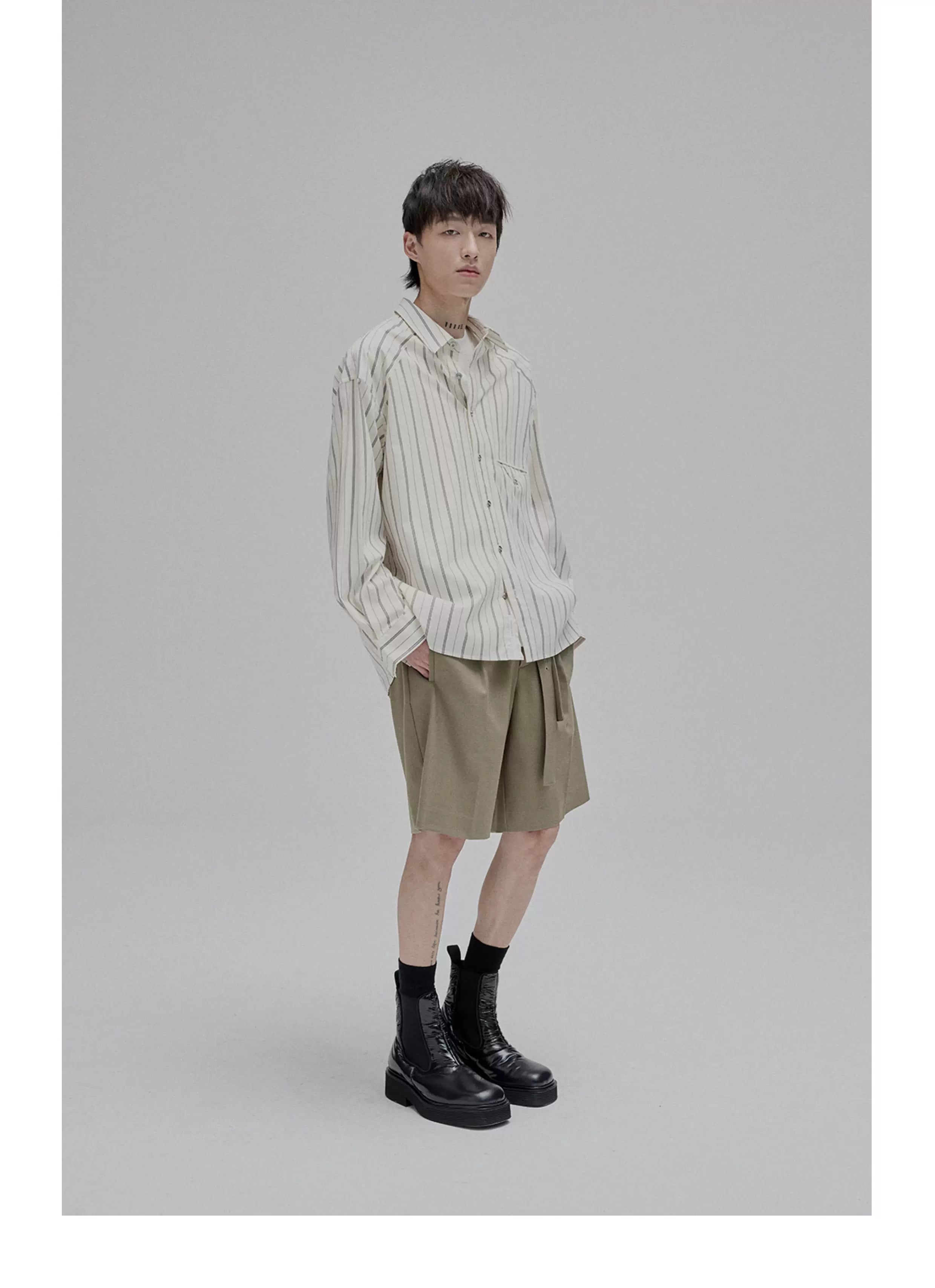 Blue White Striped Pocket Shirt