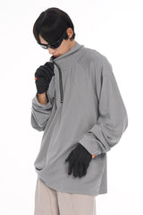 Men's Three-color Turtleneck Zip Long-sleeve Tees