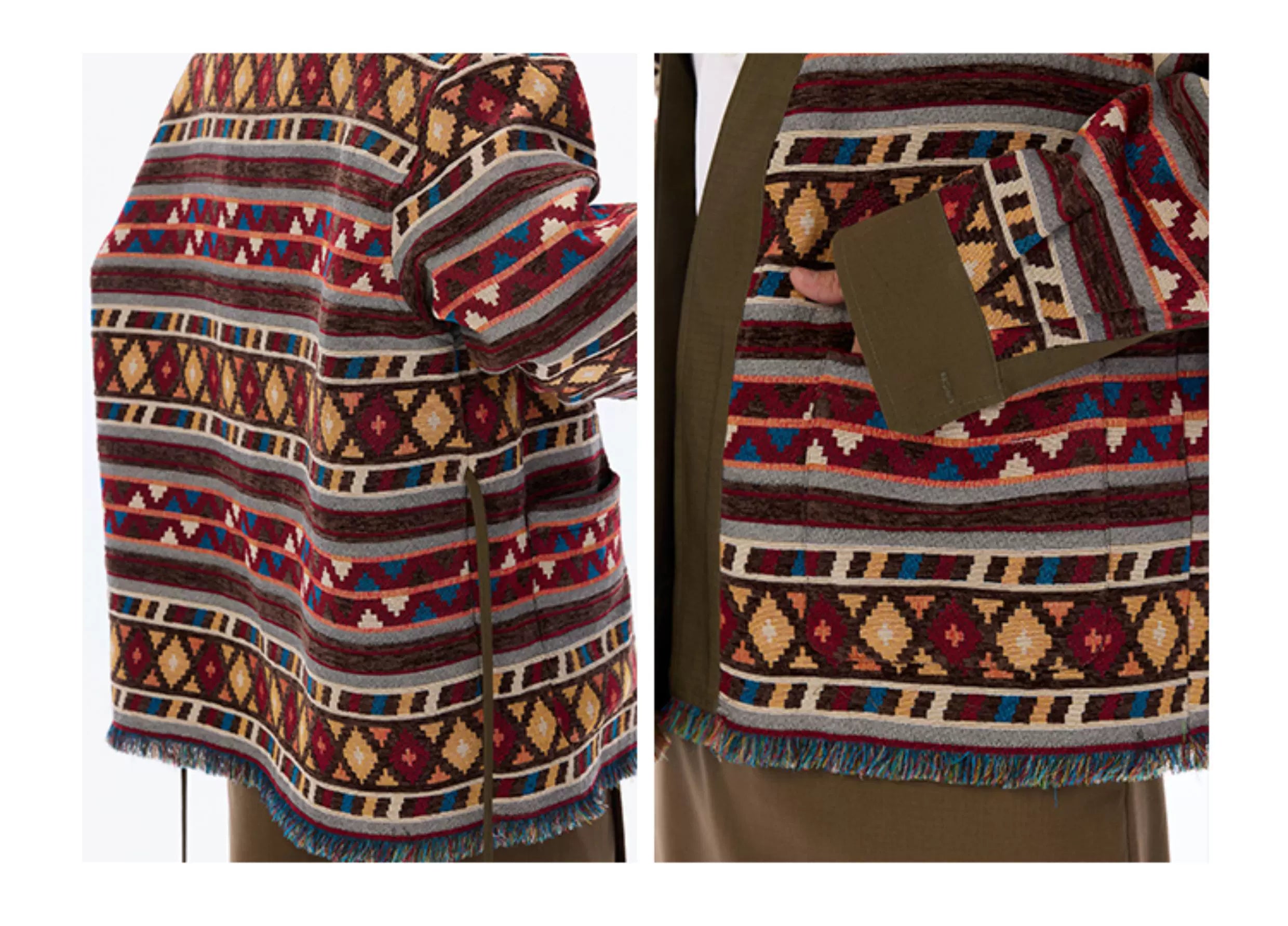Vintage Jacquard Oversized Kimono Coat