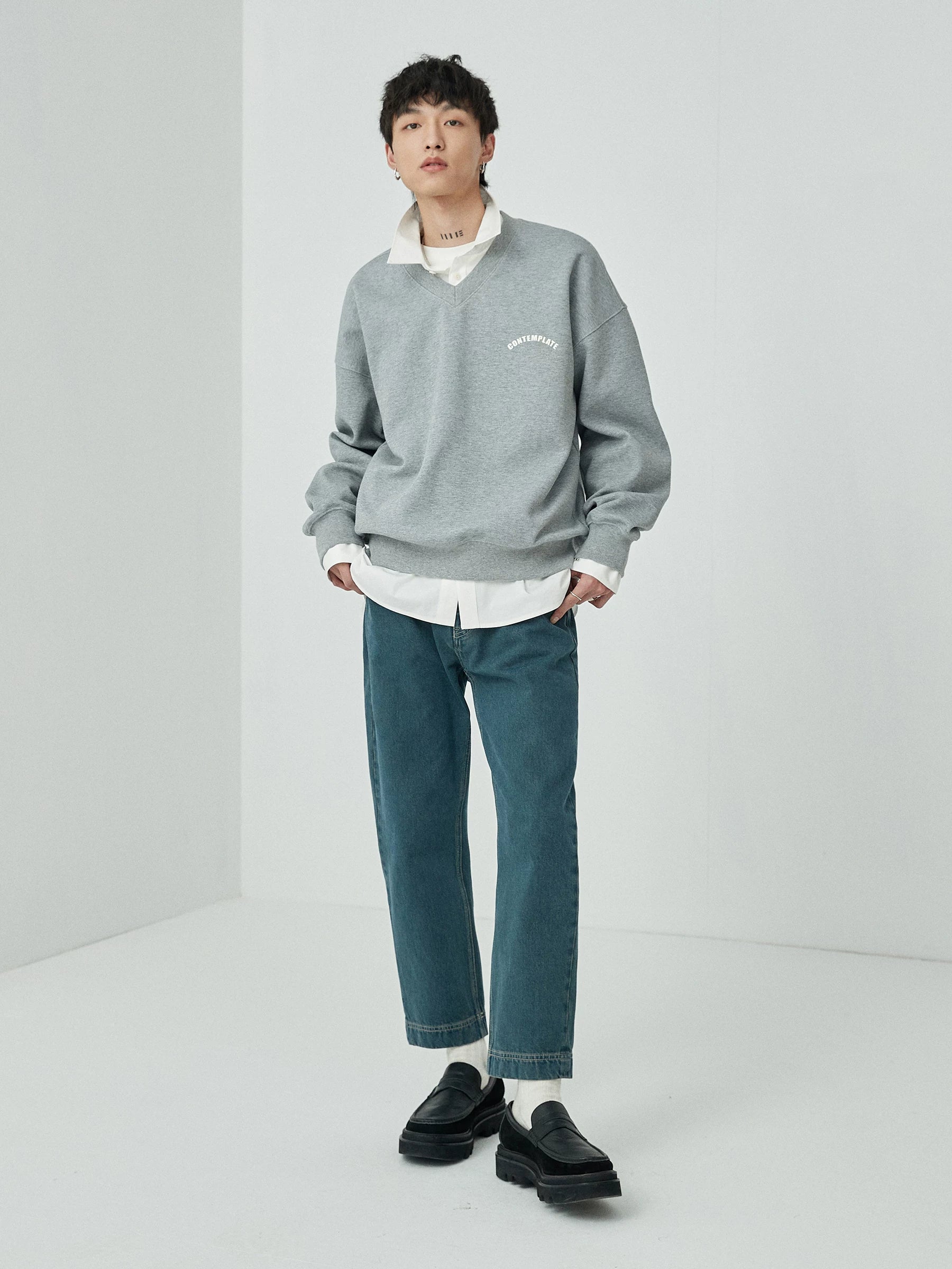 Split Pocket Basic Cotton Shirt