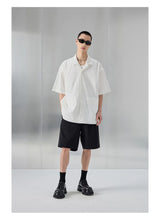 Bark Textured Cuban Collar Casual Shirt