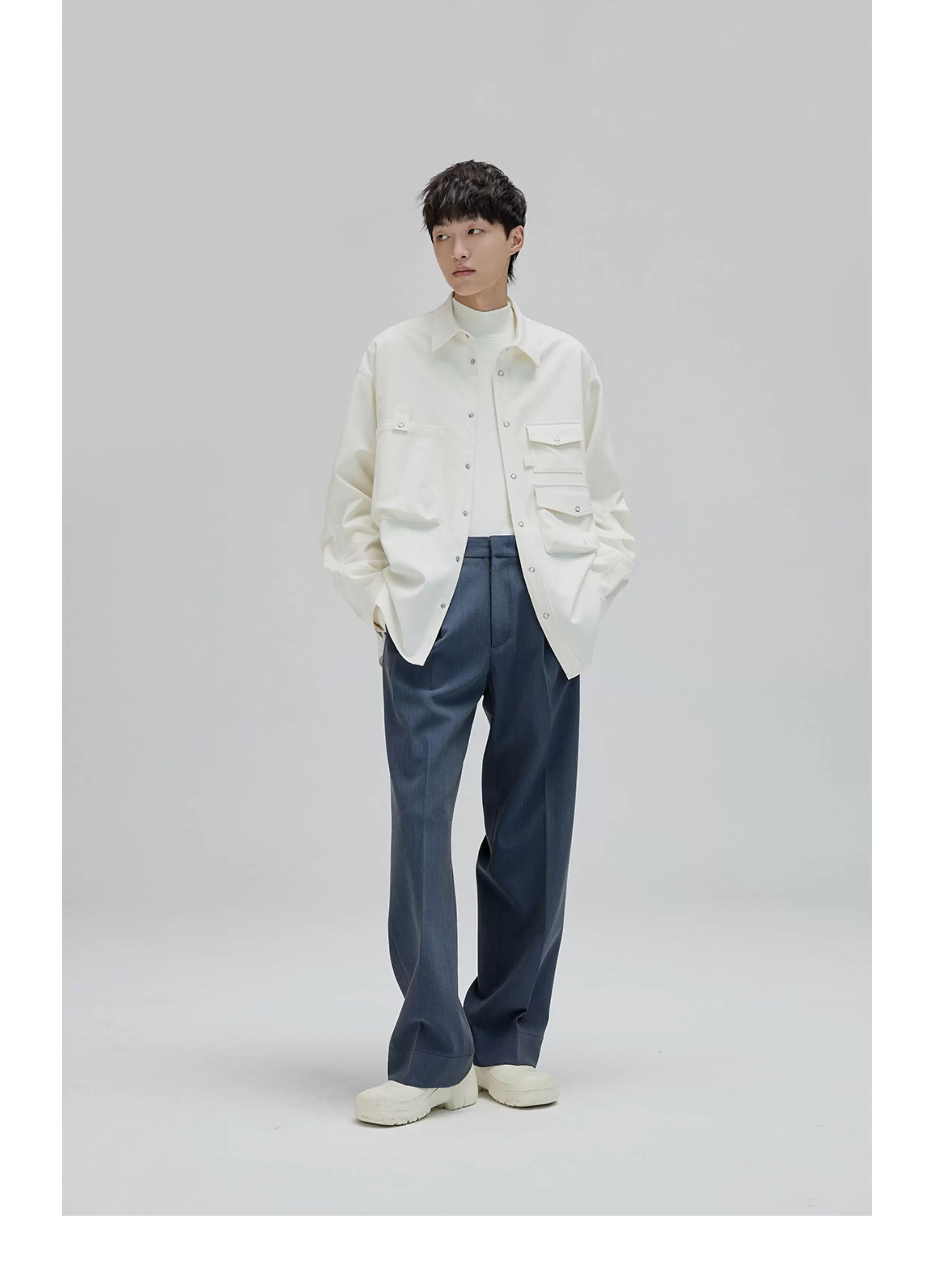 Vintage Pleated Wide Waist Casual Pants