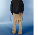 Pleated Belted Punk Retro Flared Pants