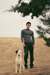 Lightweight Wool Slim Triangle Neck Sweater