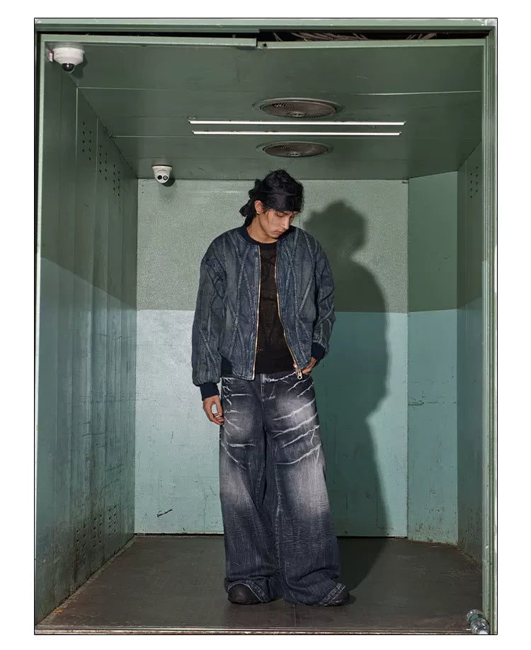 American Vintage Washed Distressed Baggy Jeans