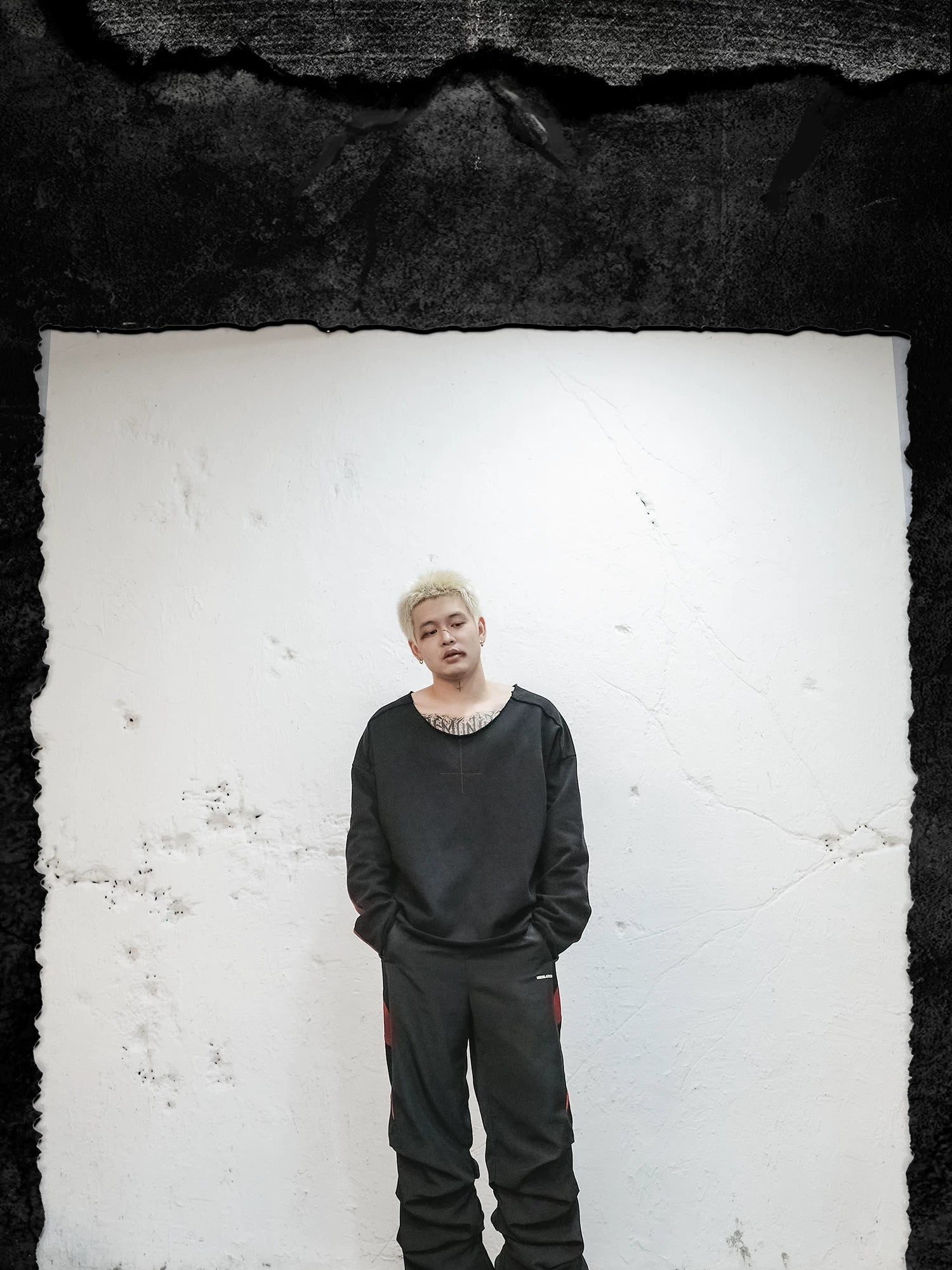 Bloodfang Pleated Flared Color Block Joggers