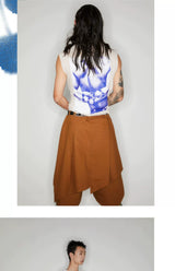 Vintage Y2K Double Layer Button Skort