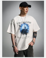 Loose Ivory Printed Short Sleeve Tee