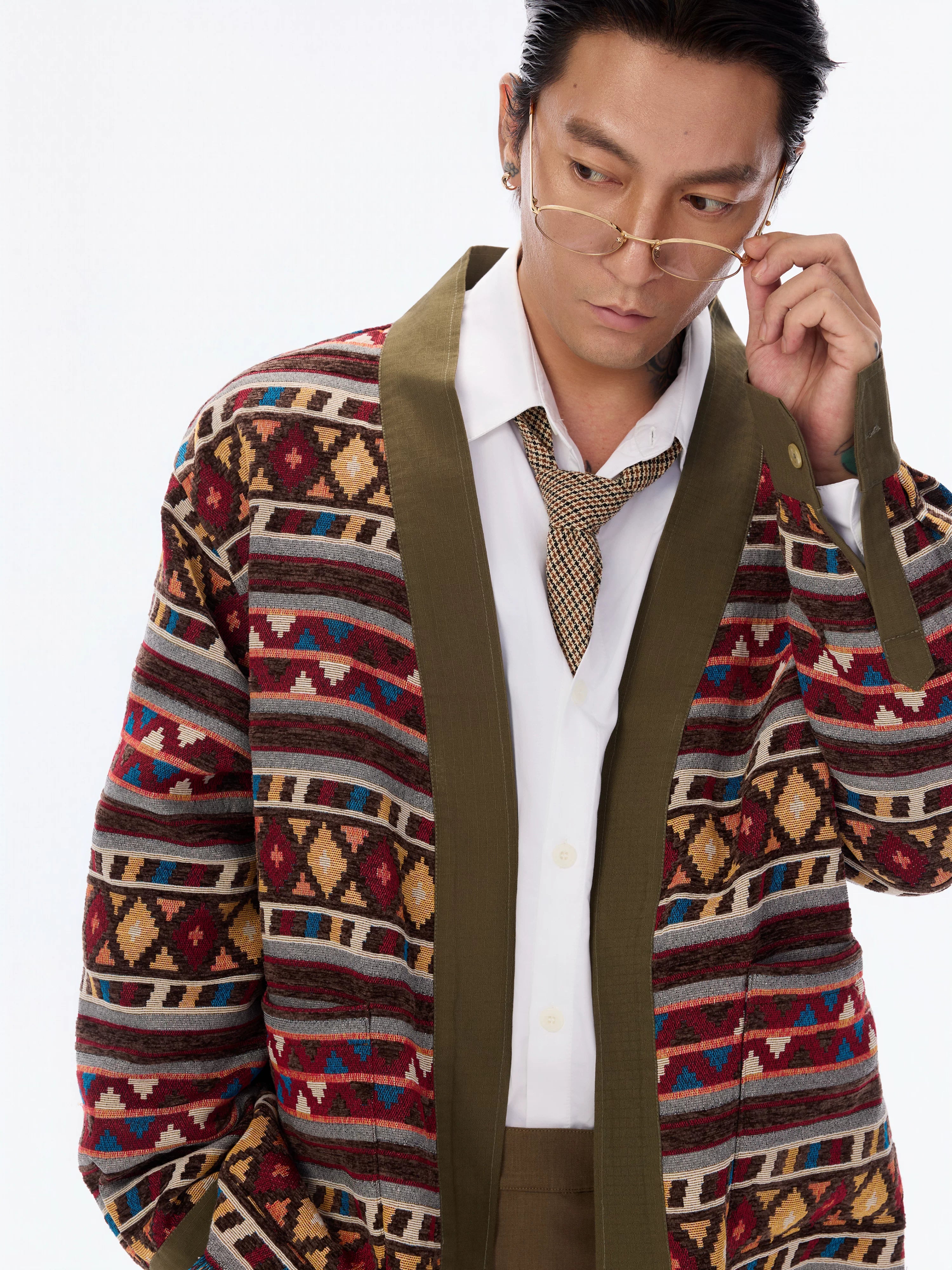 Vintage Jacquard Oversized Kimono Coat