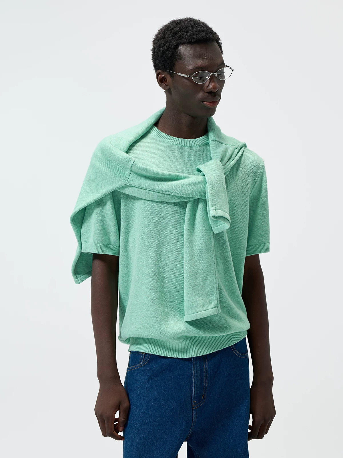Linen Cotton Blend Short Sleeve Tee