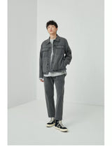 Vintage Washed Straight Ankle Jeans