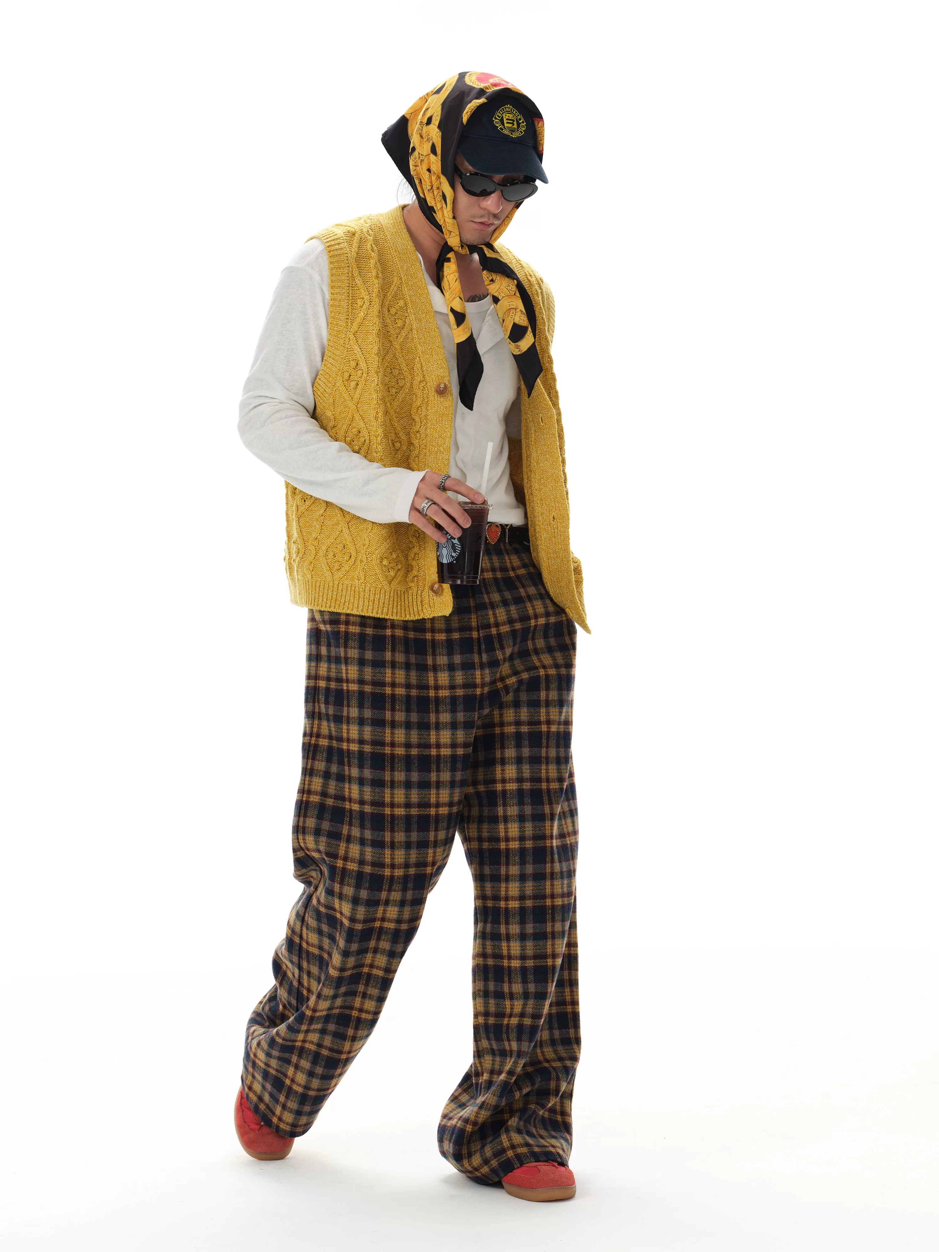 Old Money Wool Plaid Straight Pants