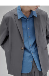 Basic Satin Slub Curved Hem Shirt
