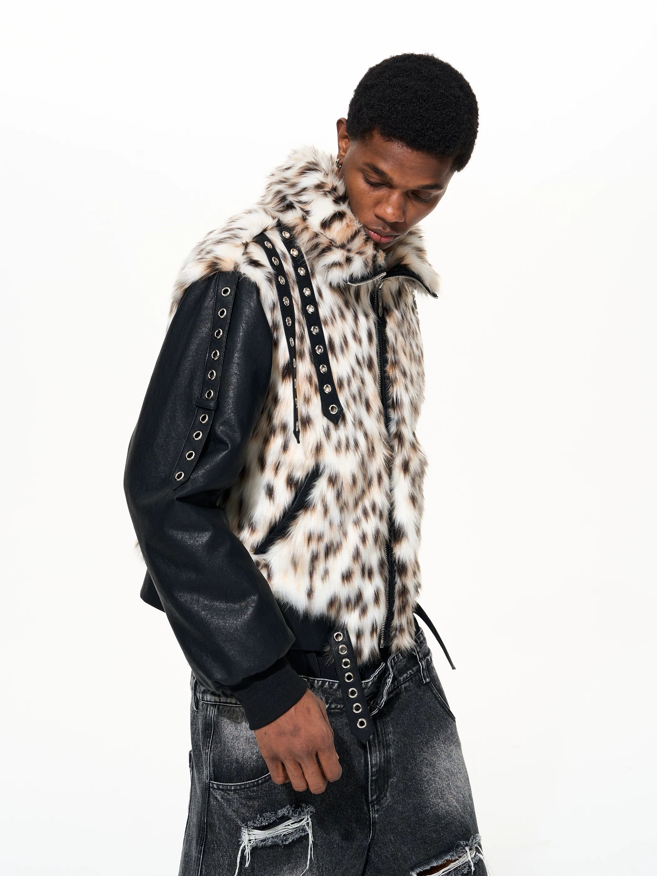 Men's Winter Fur Patchwork Padded Coat