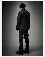 Dark Waxed Oversized Denim Shirt Jacket