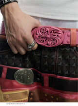 Vintage Pink Honeysuckle Top-grain Leather Belt