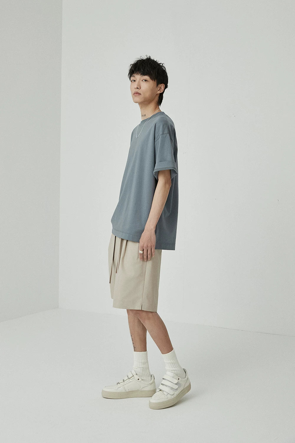 Draped Drawstring Elastic Waist Pleated Shorts