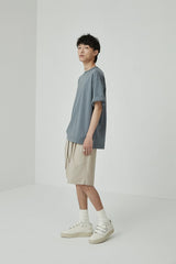 Draped Drawstring Elastic Waist Pleated Shorts