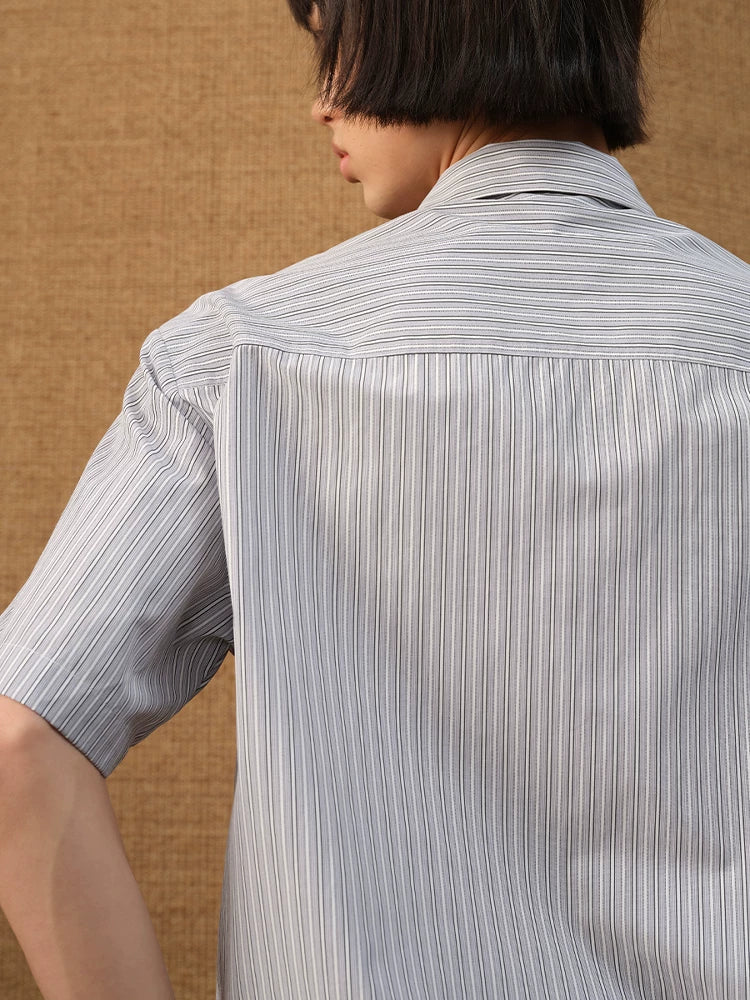 Curved Stripe Short Sleeve Shirt