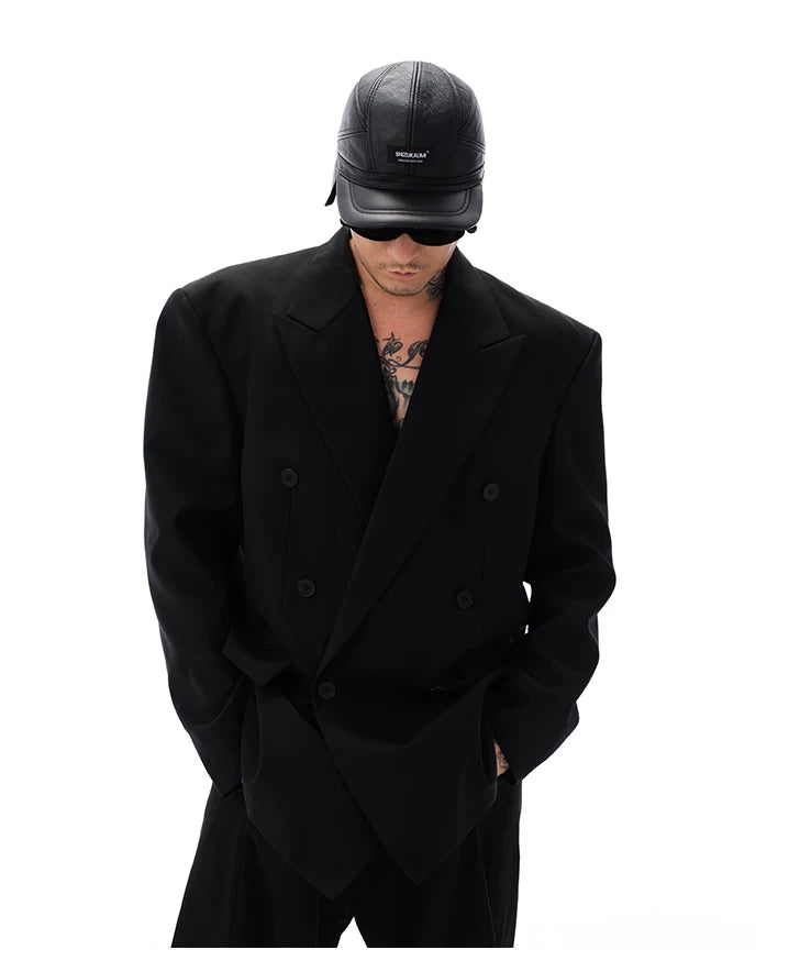 Warm Black Leather Earflap Baseball Cap