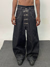 Baggy Curved Raw Denim Jeans