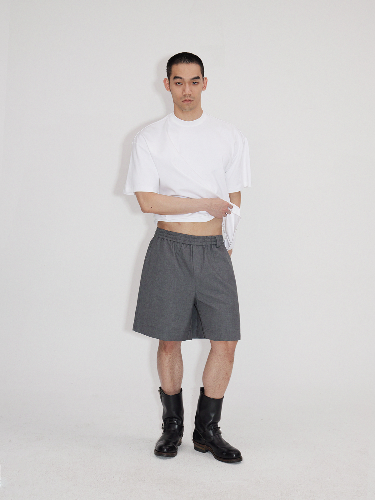 Elastic Waist Tailored Shorts