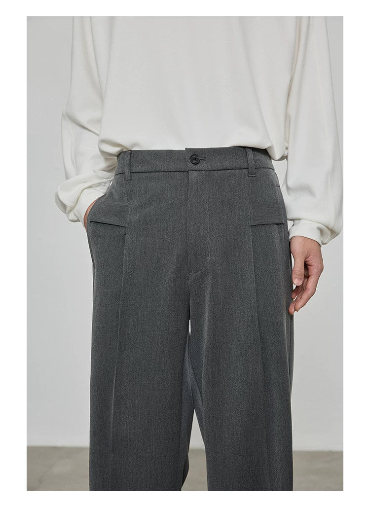 Casual Cropped Elastic Waist Pants