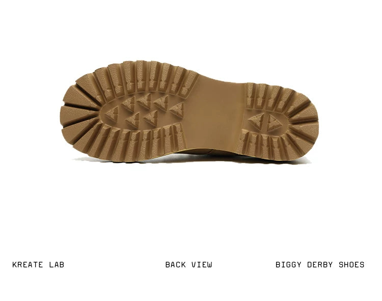 Matte Yellow Leather Derby Shoes