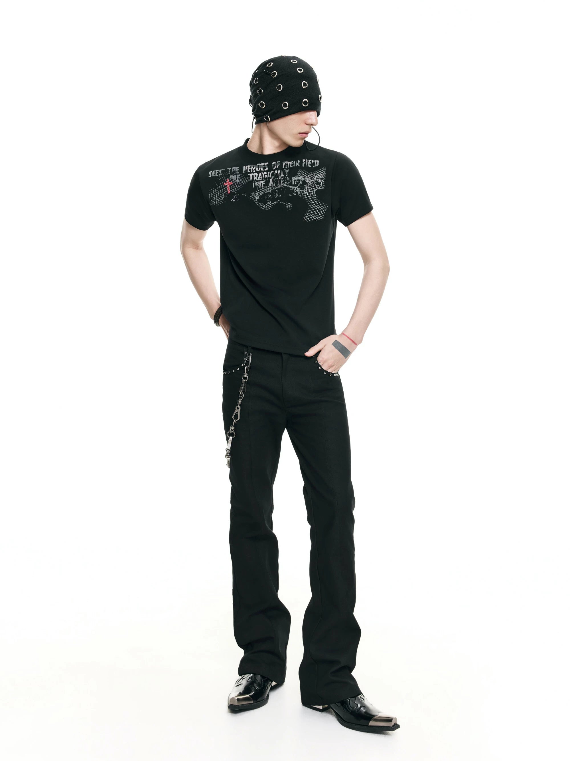 Rivet Slim Canvas Punk Jeans