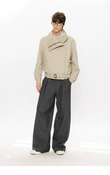 50% Merino Wool Set-Shoulder Zip Jacket