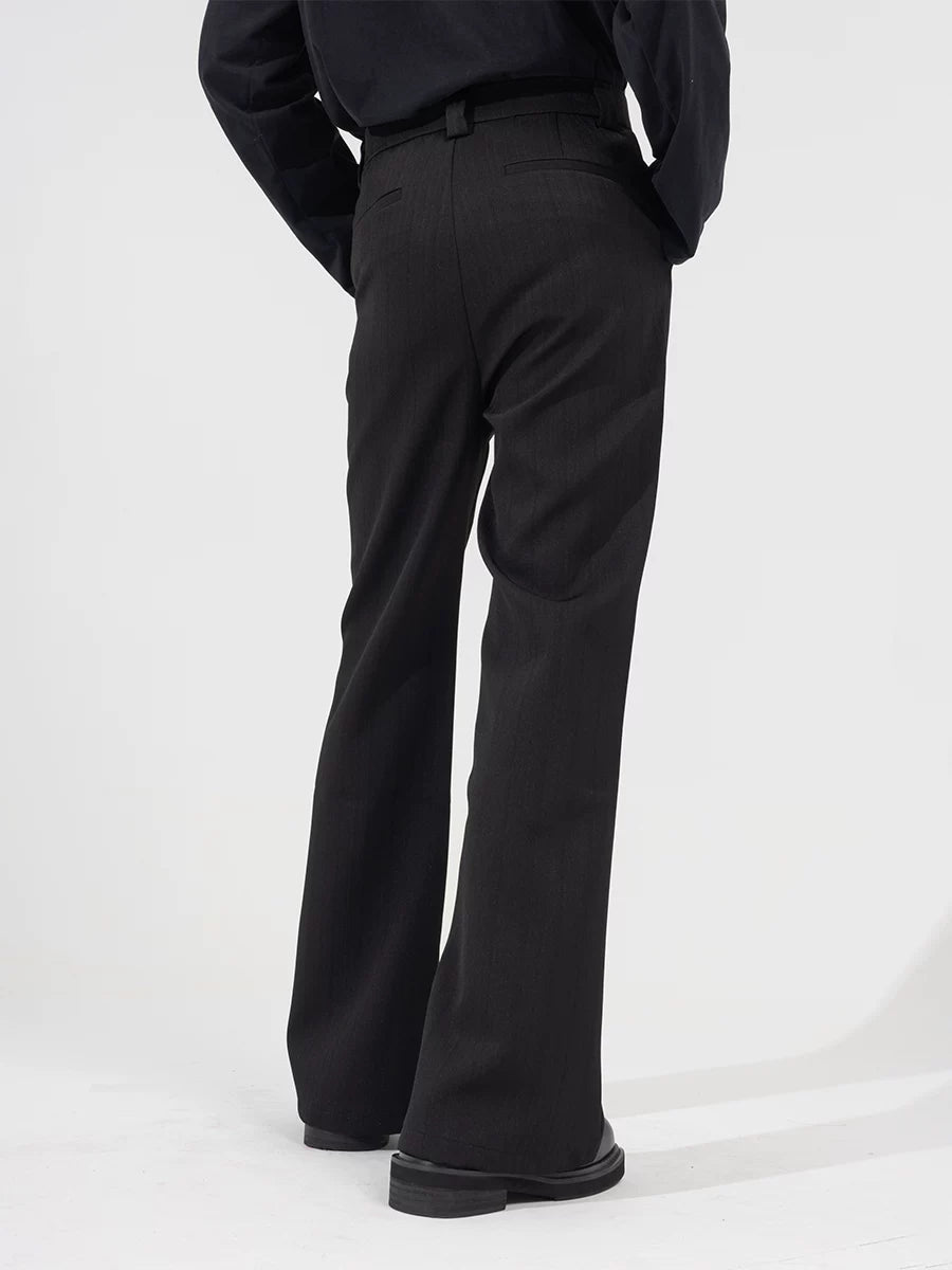 Men's Slim Striped Flared Casual Pants