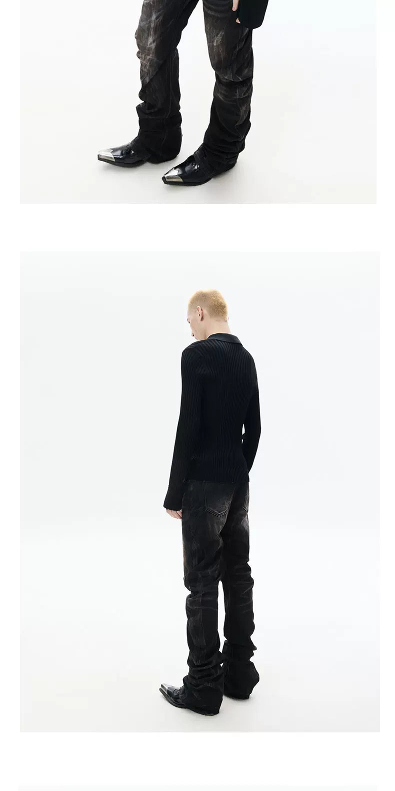 Ribbed Sheer Fitted Knit Cardigan