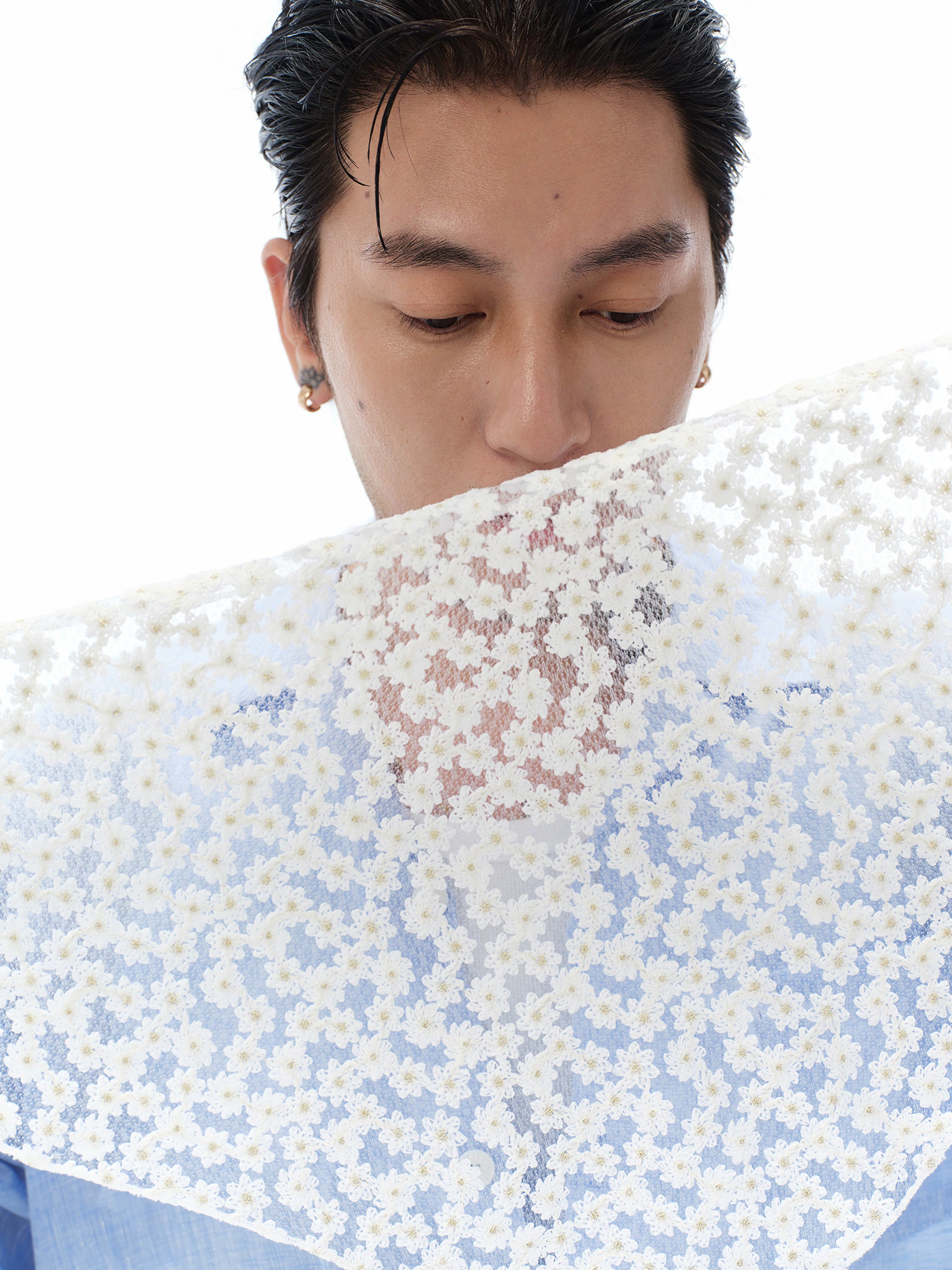 Korean Imported Embroidered Triangle Scarf