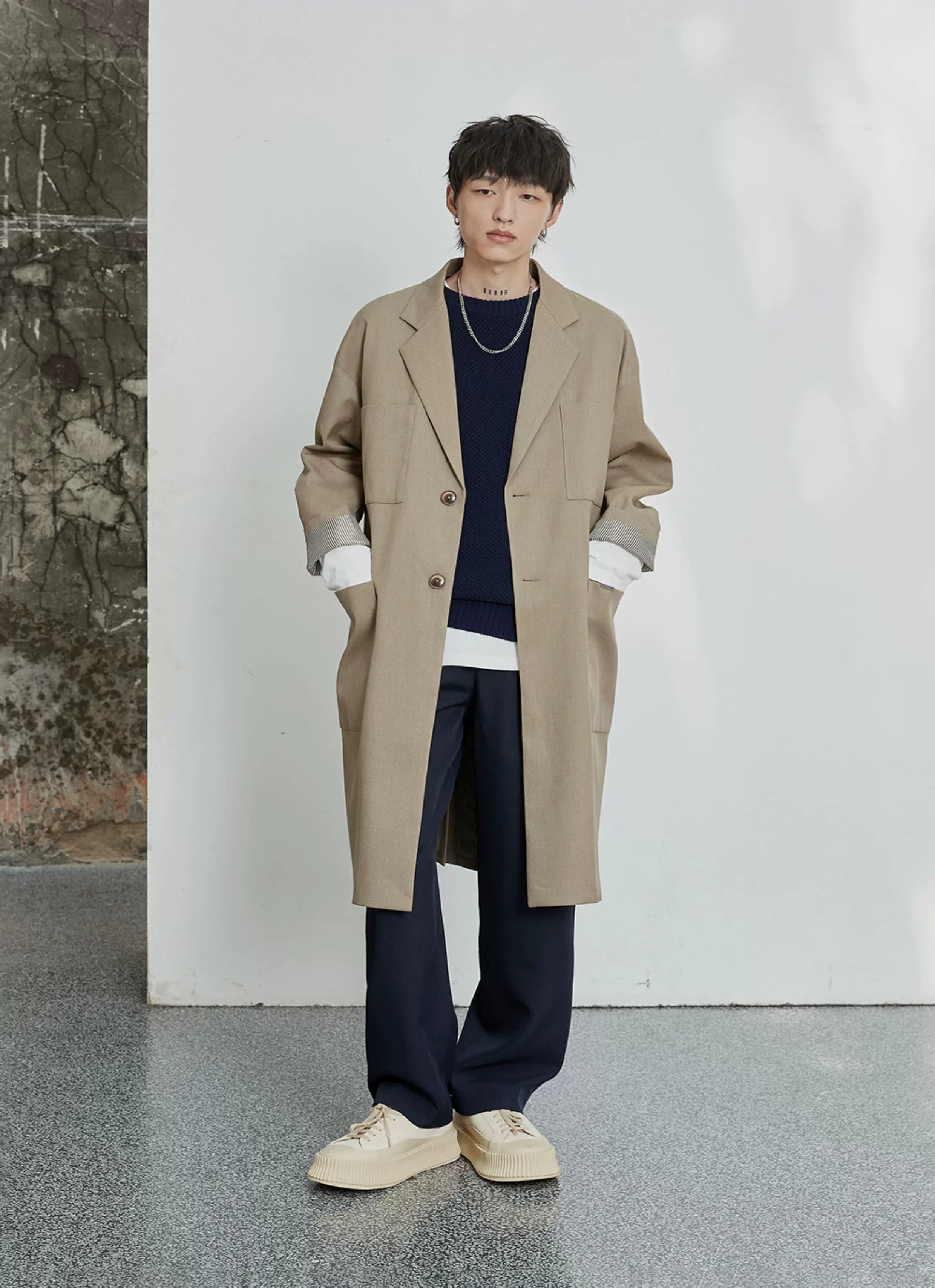 Pleated Wide Leg Suit Pants